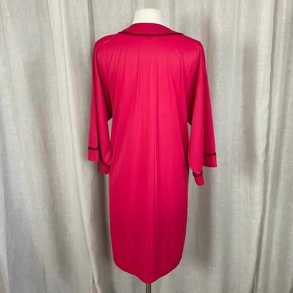 Vintage Robe Size Small Red Button Peignoir Lingerie Negligee Sleepwear 70s 80s - Picture 6 of 11